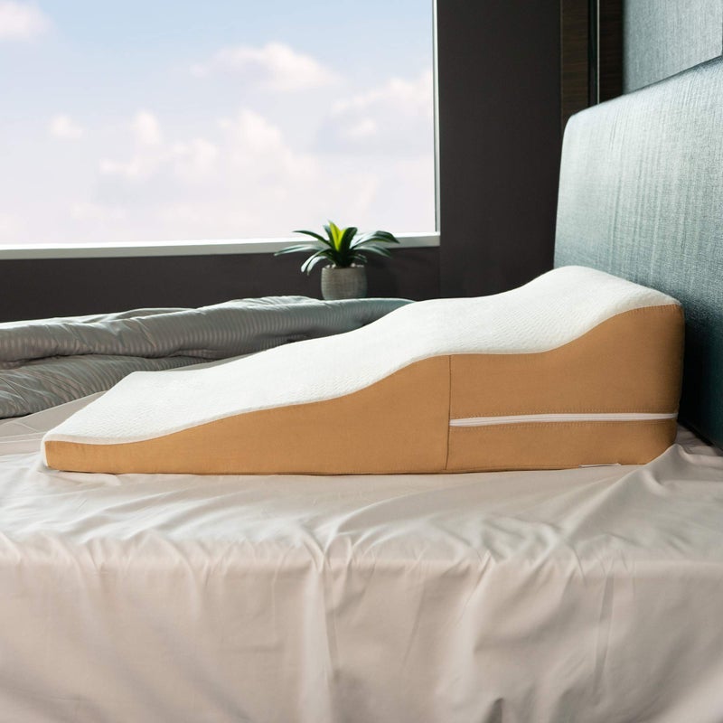 AVANA Avana Contoured Bed Wedge Memory Foam Support Pillow with Cooling Tencel Cover for Side Sleepers 