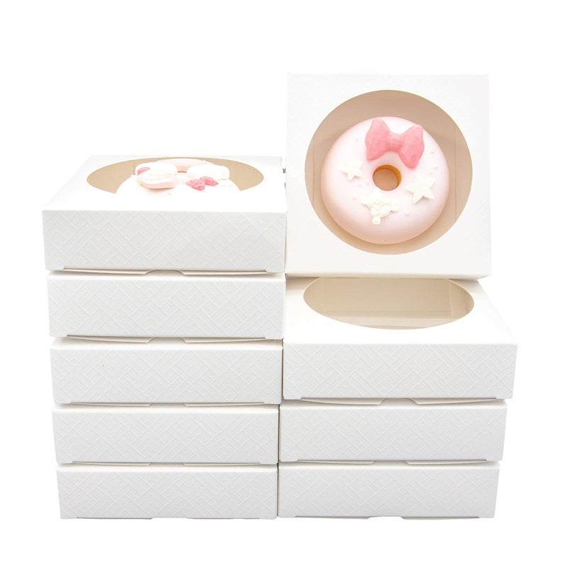 Capkyke 50pcs Individual Cookie Boxes with Window 43x43x12 Inches Small Soap Packaging Boxes Dessert Boxes AutoPopup Gift Box Wedding Favor Boxes Small Gift Boxes for Single Cookie Pastry - Image 2