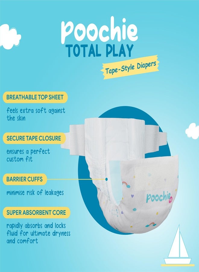 Romsons Poochie Total Play Newborn Tape Style Baby Diapers - 72 Pieces | Suitable for Up To 5 KG | Antibacterial | Cottony Soft and Leakproof Upto 10 Hrs. - Image 3