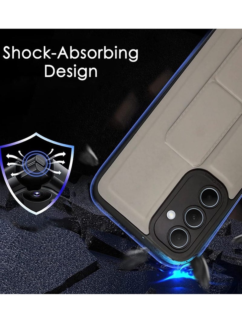 Techie جراب خلفي أنيق من السيليكون TPU مع حامل مغناطيسي آمن لهاتف Samsung Galaxy A35 2024 - رمادي - Image 3