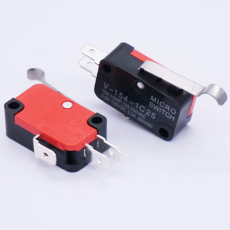 Twidec /6Pcs Micro Limit Switch Long Hinge Bending Lever Arm SPDT Snap Action Switch for Arduino V-154-1C25 - Image 3