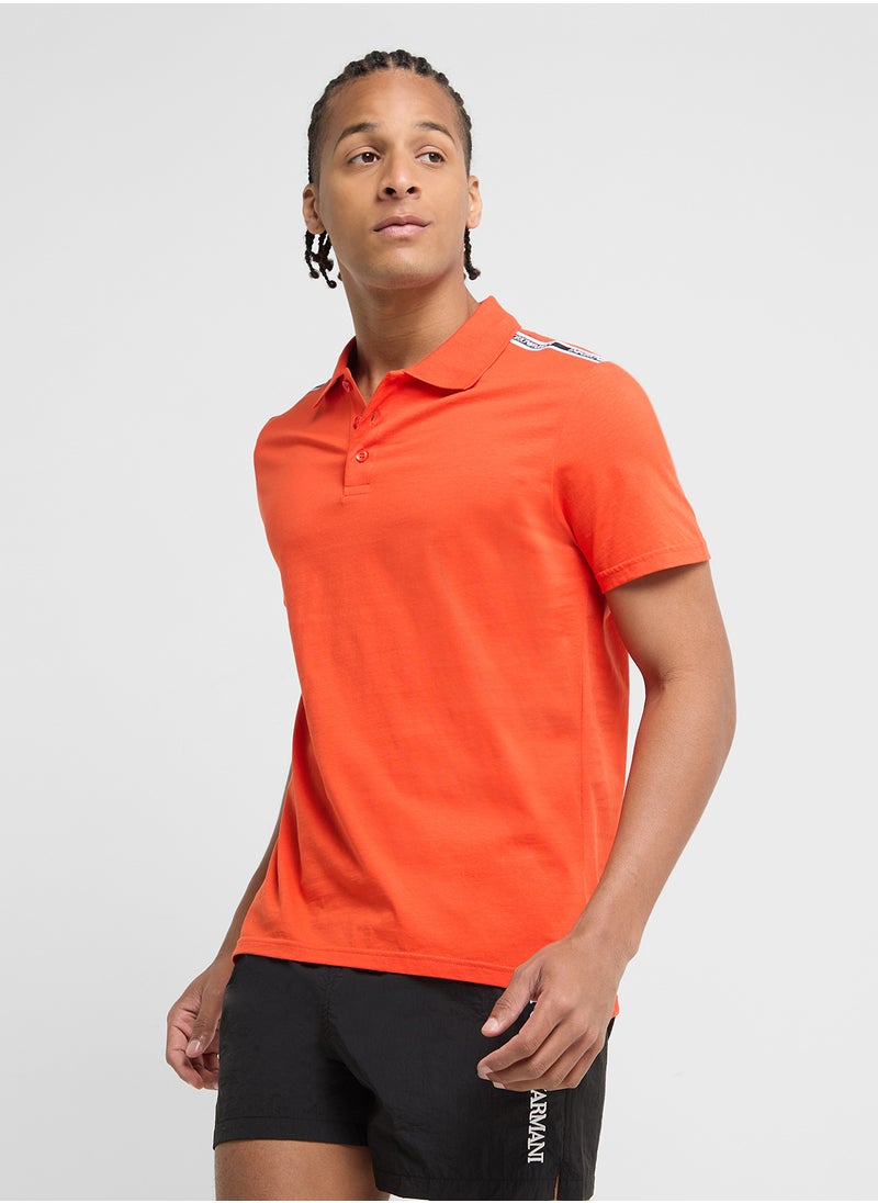 EMPORIO ARMANI Beachwear Logo Polo Shirt  - Image 1