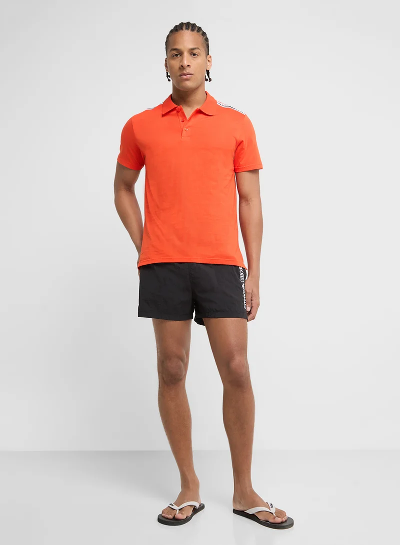امبوريو ارماني Beachwear Logo Polo Shirt