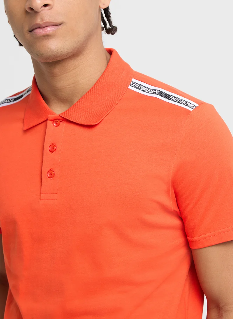 امبوريو ارماني Beachwear Logo Polo Shirt