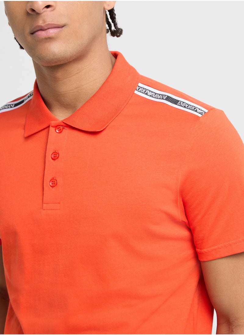 EMPORIO ARMANI Beachwear Logo Polo Shirt  - Image 3
