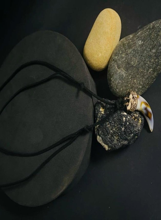 THE MEN THING Necklace for Men - HARMONY HUES - Multi Color Ivory Dangle Pendant Necklace with Black Cotton Cord Adjustable Necklace for Men and Boys - Image 4