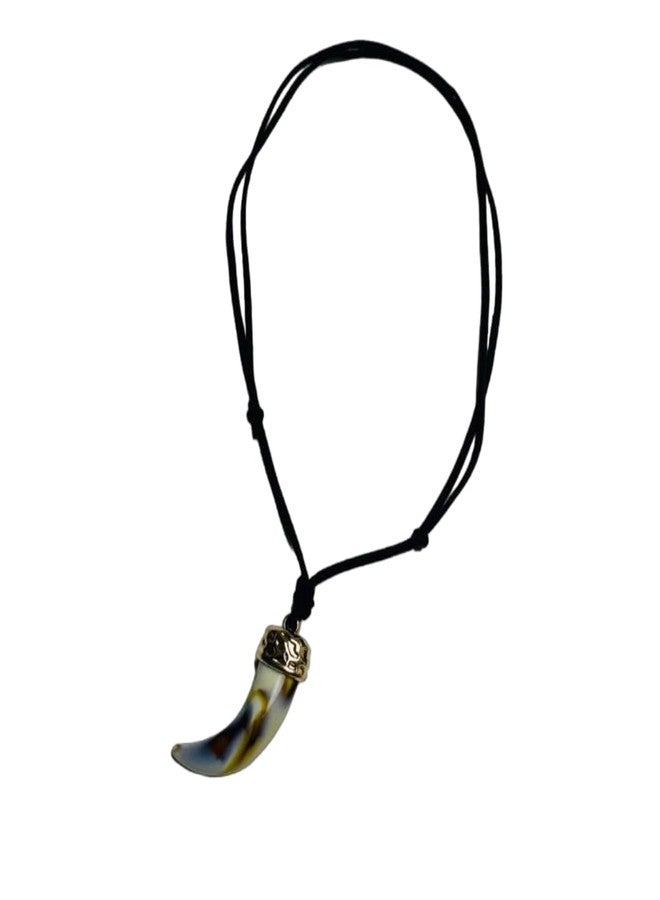 THE MEN THING Necklace for Men - HARMONY HUES - Multi Color Ivory Dangle Pendant Necklace with Black Cotton Cord Adjustable Necklace for Men and Boys - Image 1
