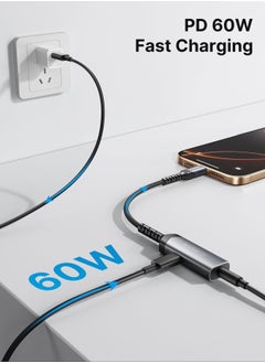 JSAUX USB C to 3.5mm Headphone and Charger Adapter, 2-in-1 AUX Mic Jack with PD 60W Fast Charging,Compatible for Earphones iPhone 16 Pro/16 Pro Max/16/16 Plus/15 Pro Max,Samsung S24/S24+/S23,iPad Pro  - Image 3
