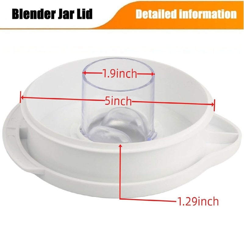 Piumeif 124462-000-805 Glass Blender Jar Lid Replacement 110404-000-805 Fits for Oster Blender Jars that Measure 5 1/2" at the Top -White - Image 2