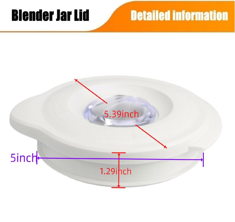 Piumeif 124462-000-805 Glass Blender Jar Lid Replacement 110404-000-805 Fits for Oster Blender Jars that Measure 5 1/2" at the Top -White - Image 3