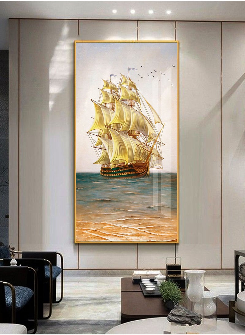 AIWANTO Galleon Crystal Porcelain  Decorative Wall Painting  - Image 4