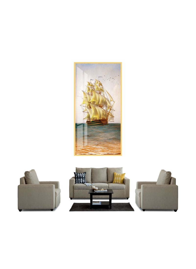 AIWANTO Galleon Crystal Porcelain  Decorative Wall Painting  - Image 3