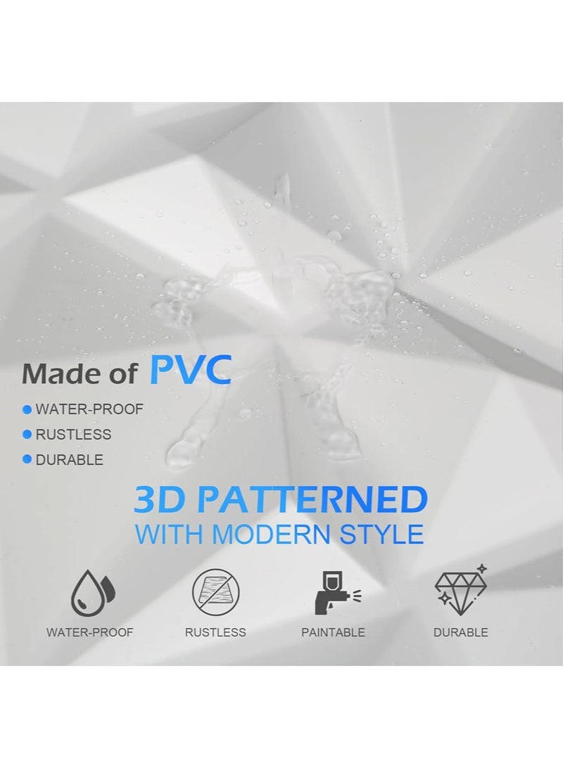 ليون هوم (12 قطعة) لوحات حائط ثلاثية الأبعاد 30 × 30 سم، ورق حائط ثلاثي الأبعاد من مادة PVC، غطاء حائط مزخرف بنمط ماسي، - Image 5