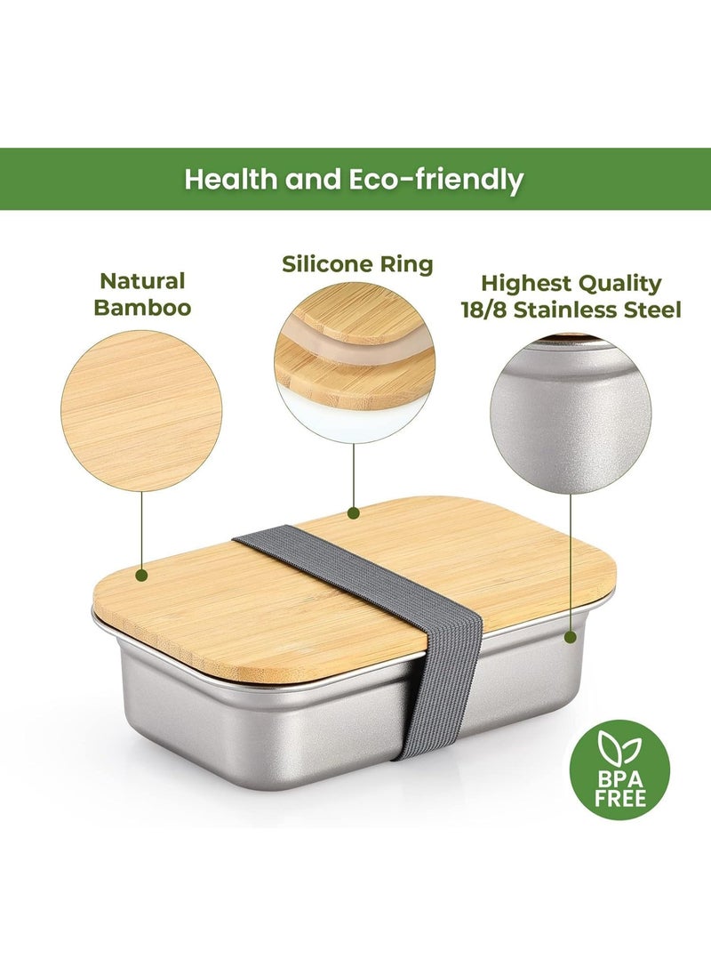 Generic Stainless Steel Lunch Box - 450ML/15oz Easy Open Bento Box, Dishwasher Safe Bento Lunch Box, Lunch Container with Silicone Ring for Snacks, Fruit  - Image 5