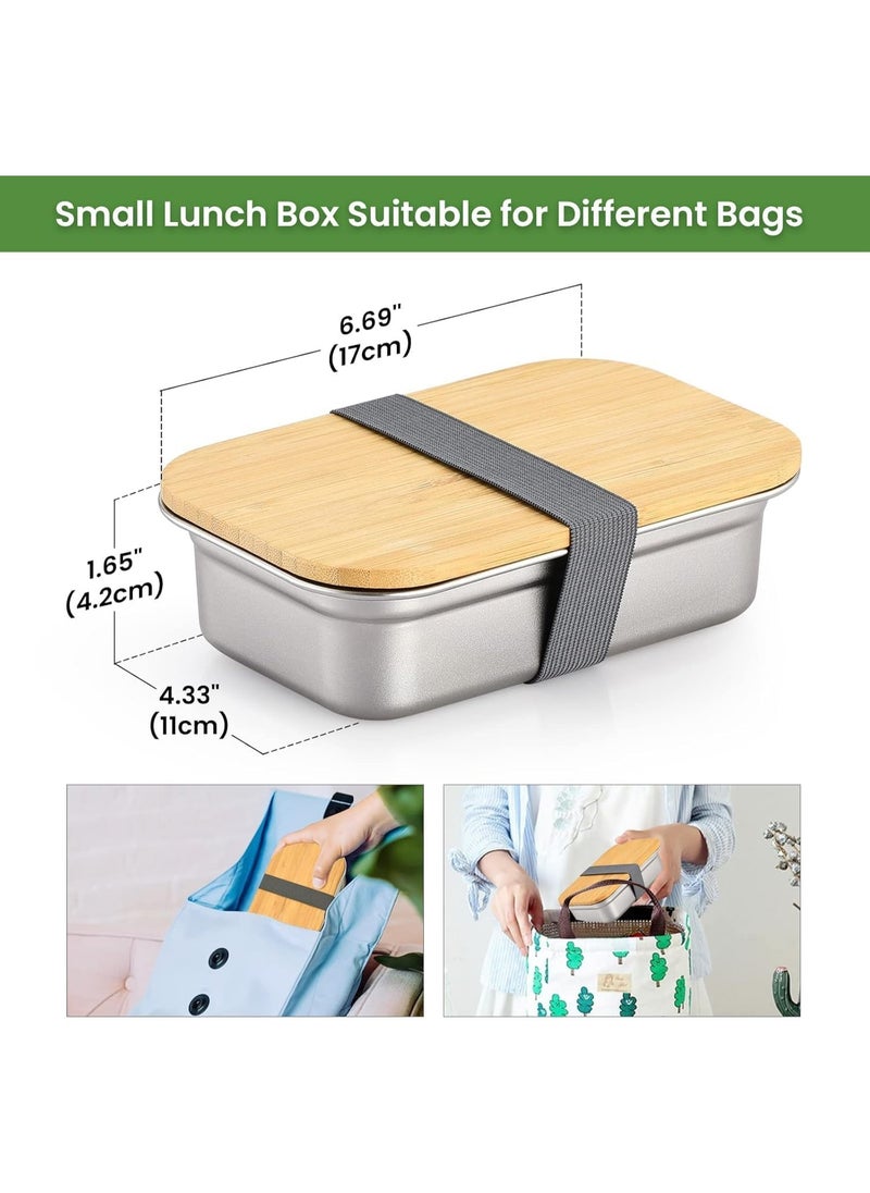 Generic Stainless Steel Lunch Box - 450ML/15oz Easy Open Bento Box, Dishwasher Safe Bento Lunch Box, Lunch Container with Silicone Ring for Snacks, Fruit  - Image 3
