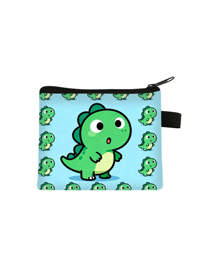 New Cartoon Dinosaur Coin Purse For Kids, Mini Cute Storage Wallet, Short Portable Key Card Holder