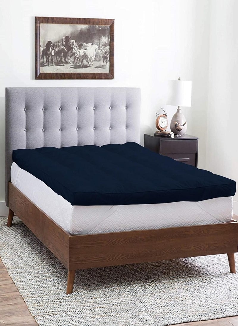 Blueberry Mattress Topper With Heavy Fill 4 Corner Elastic Strap 6cm Thick 100x200cm  - Image 1