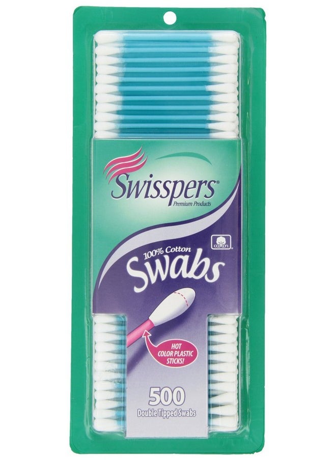 سويسبرز أعواد قطنية من سويسبيرز، ٥٠٠ قطعة (لون ساخن) (عبوة من قطعتين)  - Image 1