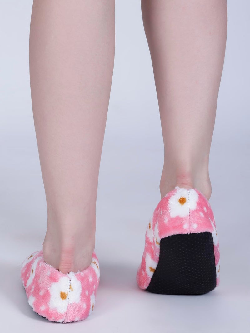 Dollar Women Anti-Slip Super Elastic Cotton Indoor Outdoor Floor Slipper Causal No Show Fur Slipper Socks In (Pack of 1), Pink, 6 UK - Image 4