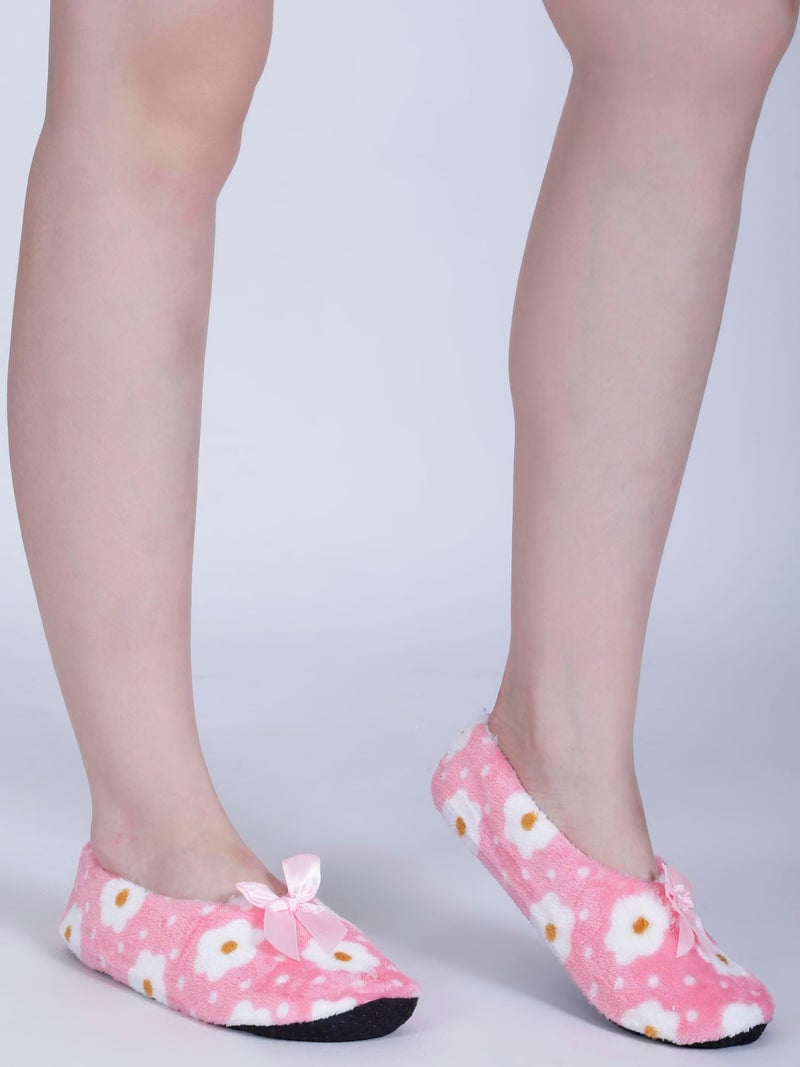 Dollar Women Anti-Slip Super Elastic Cotton Indoor Outdoor Floor Slipper Causal No Show Fur Slipper Socks In (Pack of 1), Pink, 6 UK - Image 3