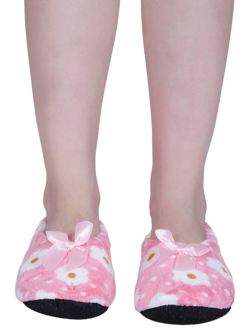 Dollar Women Anti-Slip Super Elastic Cotton Indoor Outdoor Floor Slipper Causal No Show Fur Slipper Socks In (Pack of 1), Pink, 6 UK - Image 1