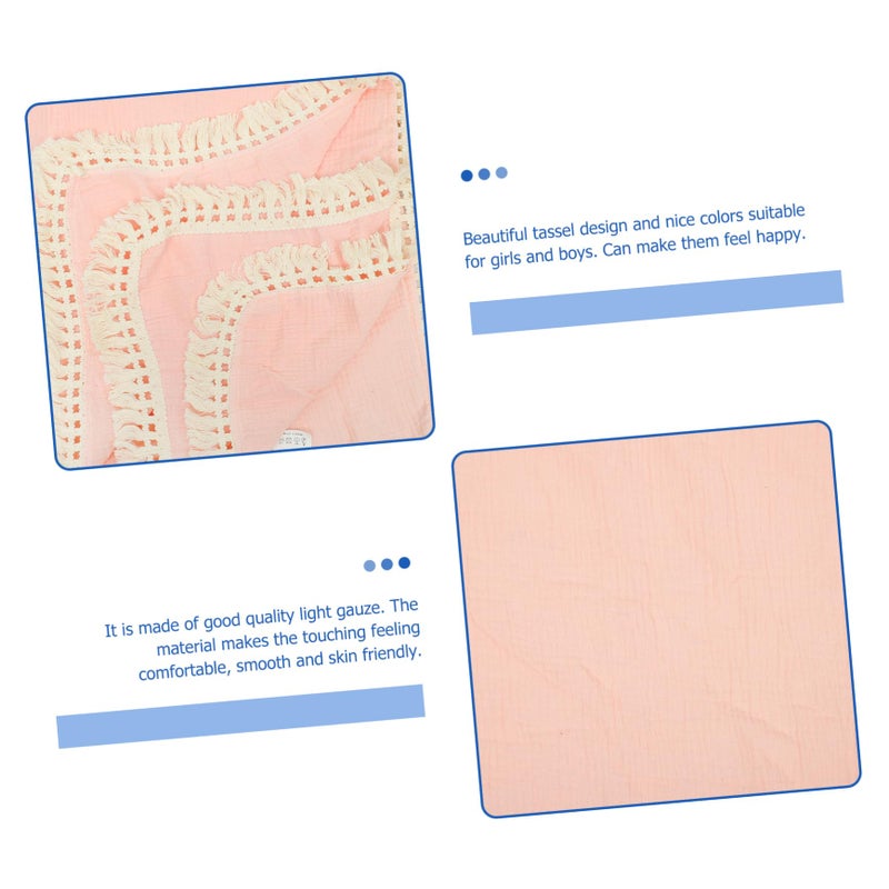 Soft Tassel Gauze Swaddle Towel For Baby Bath And Cozy Wrap Newborn Comfort - Image 3
