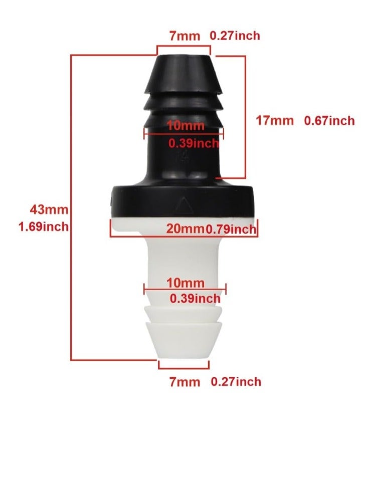 Yakumuz 3/8" 10mm Inline vacuum Barbed Check Valve, Yakumuz 2pcs ABS One Way Water Non-Return Breather Check Valve for Fuel Gas Liquid Air - Image 4