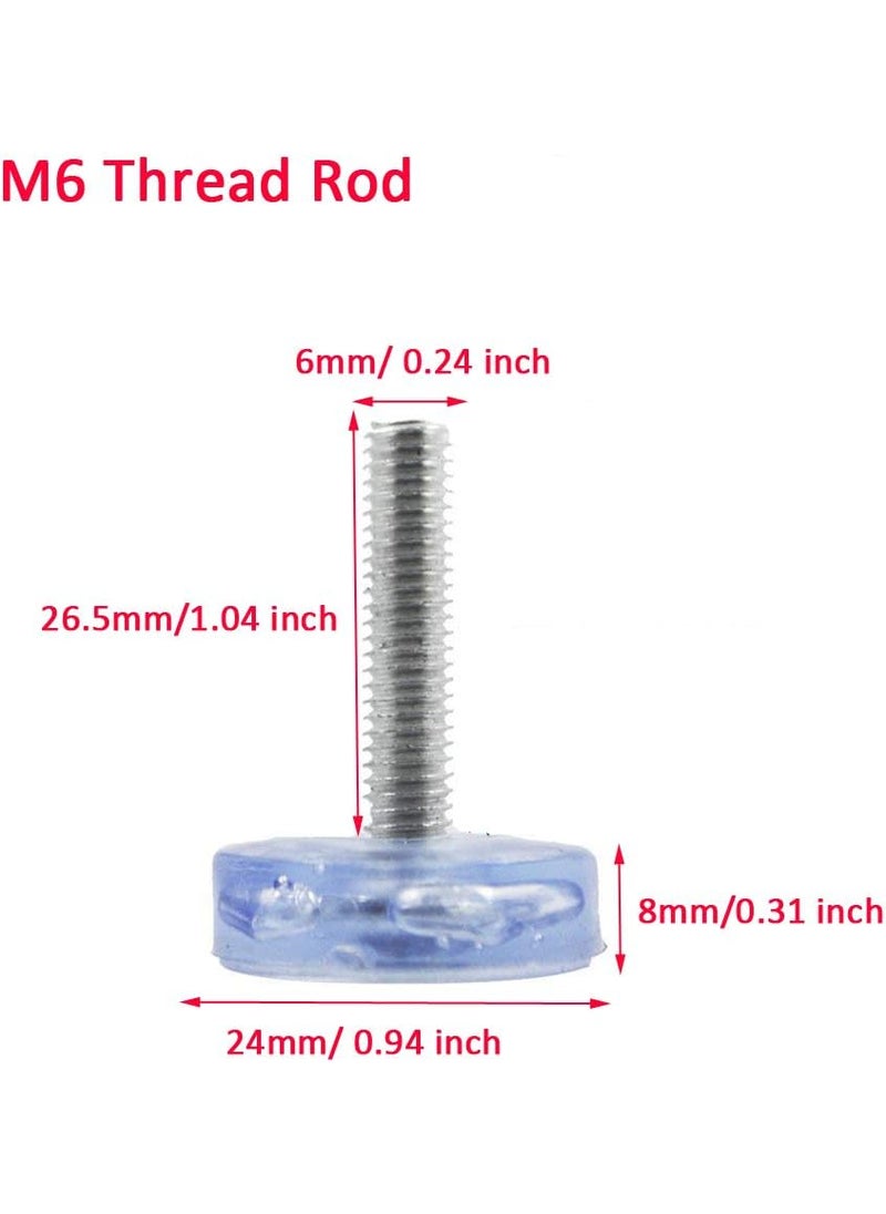 Eyech 20Pcs M6 Transparent Furniture Levelers Adjustable Leveler Pads Furniture Glide Levelling Feet for Table Chair Leg  - Image 3