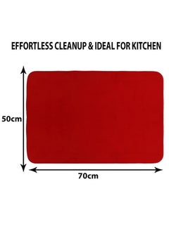 Kuber Industries Kuber Industries Dish Dry Mat | Microfiber Drying Mat | Kitchen Drying Mat | Reversible Mat | Kitchen Absorbent Mat | Dish Dry Mat for Kitchen | 50x70 | Red  - Image 3