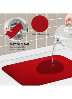Kuber Industries Kuber Industries Dish Dry Mat | Microfiber Drying Mat | Kitchen Drying Mat | Reversible Mat | Kitchen Absorbent Mat | Dish Dry Mat for Kitchen | 50x70 | Red  - Image 4