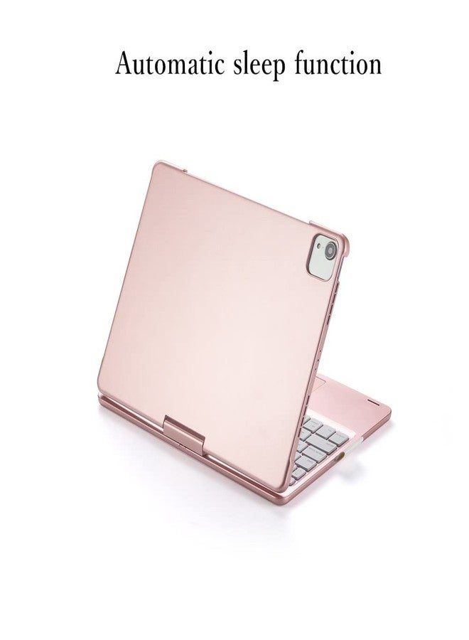 HENGHUI 360 Rotatable Keyboard Case for iPad Air 5th 4th Generation 2022/2020, iPad Pro 11 inch 4th 3rd 2nd Gen Backlight Keyboard with Trackpad, Bluetooth Foldable Keyboard Cover (Rosegold) - Image 4