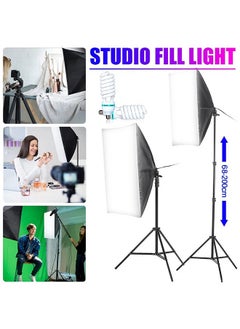 Glanfen Photography Softbox Lighting Kit with 2pcs 135W Bulbs Softboxs and Carry Bag  - Image 4