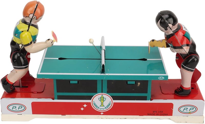 كلاراكو ألعاب مصنوعة من الصفيح، ألعاب معدنية تعمل باللف مع لاعب تنس طاولة، ألعاب مصنوعة من الصفيح العتيق، ألعاب تجميعية ربيعية آلية لتزيين مقهى المنزل، أعياد الميلاد - Image 1