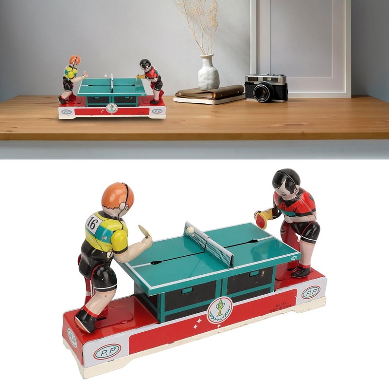 كلاراكو ألعاب مصنوعة من الصفيح، ألعاب معدنية تعمل باللف مع لاعب تنس طاولة، ألعاب مصنوعة من الصفيح العتيق، ألعاب تجميعية ربيعية آلية لتزيين مقهى المنزل، أعياد الميلاد - Image 5