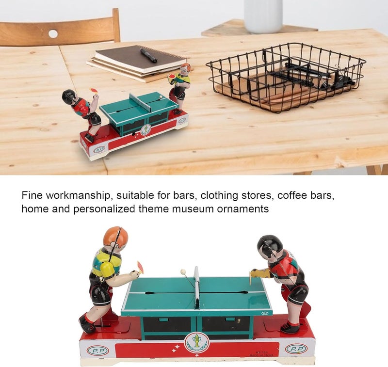 كلاراكو ألعاب مصنوعة من الصفيح، ألعاب معدنية تعمل باللف مع لاعب تنس طاولة، ألعاب مصنوعة من الصفيح العتيق، ألعاب تجميعية ربيعية آلية لتزيين مقهى المنزل، أعياد الميلاد - Image 3