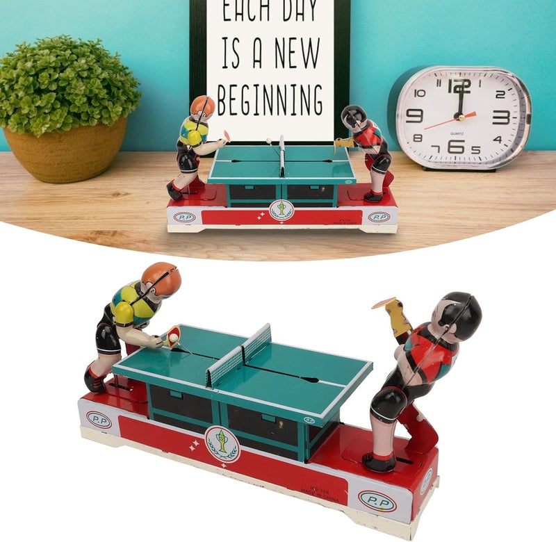 كلاراكو ألعاب مصنوعة من الصفيح، ألعاب معدنية تعمل باللف مع لاعب تنس طاولة، ألعاب مصنوعة من الصفيح العتيق، ألعاب تجميعية ربيعية آلية لتزيين مقهى المنزل، أعياد الميلاد - Image 4