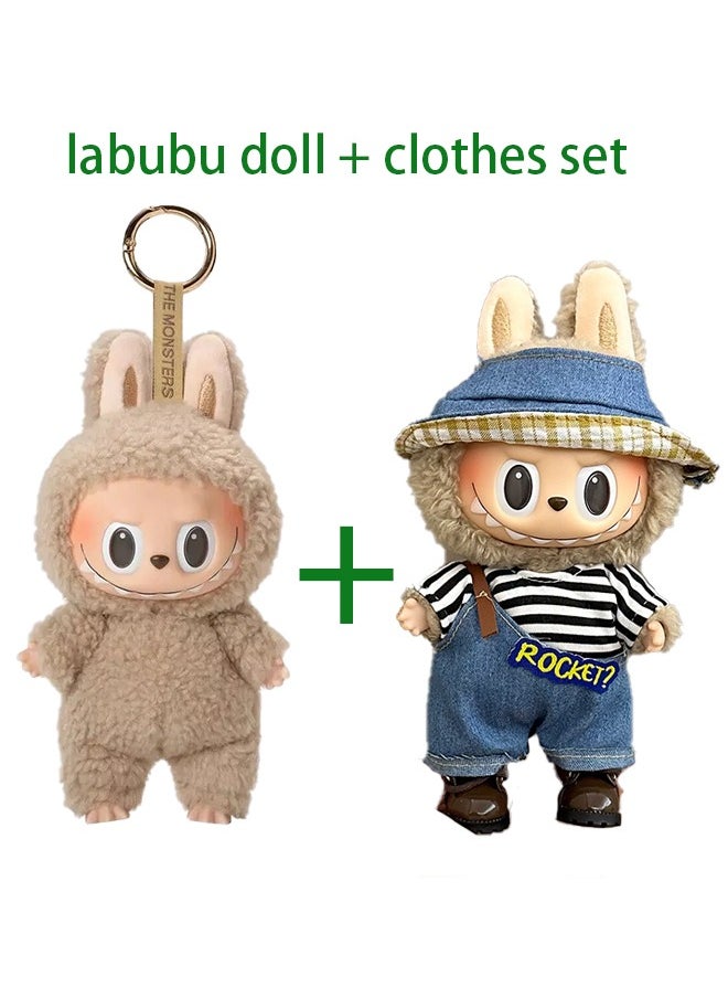 POP Pop Mart Labubu The Monsters Tasty Macarons Toffee Vinyl Plush Pendant + Doll Clothes  - Image 1