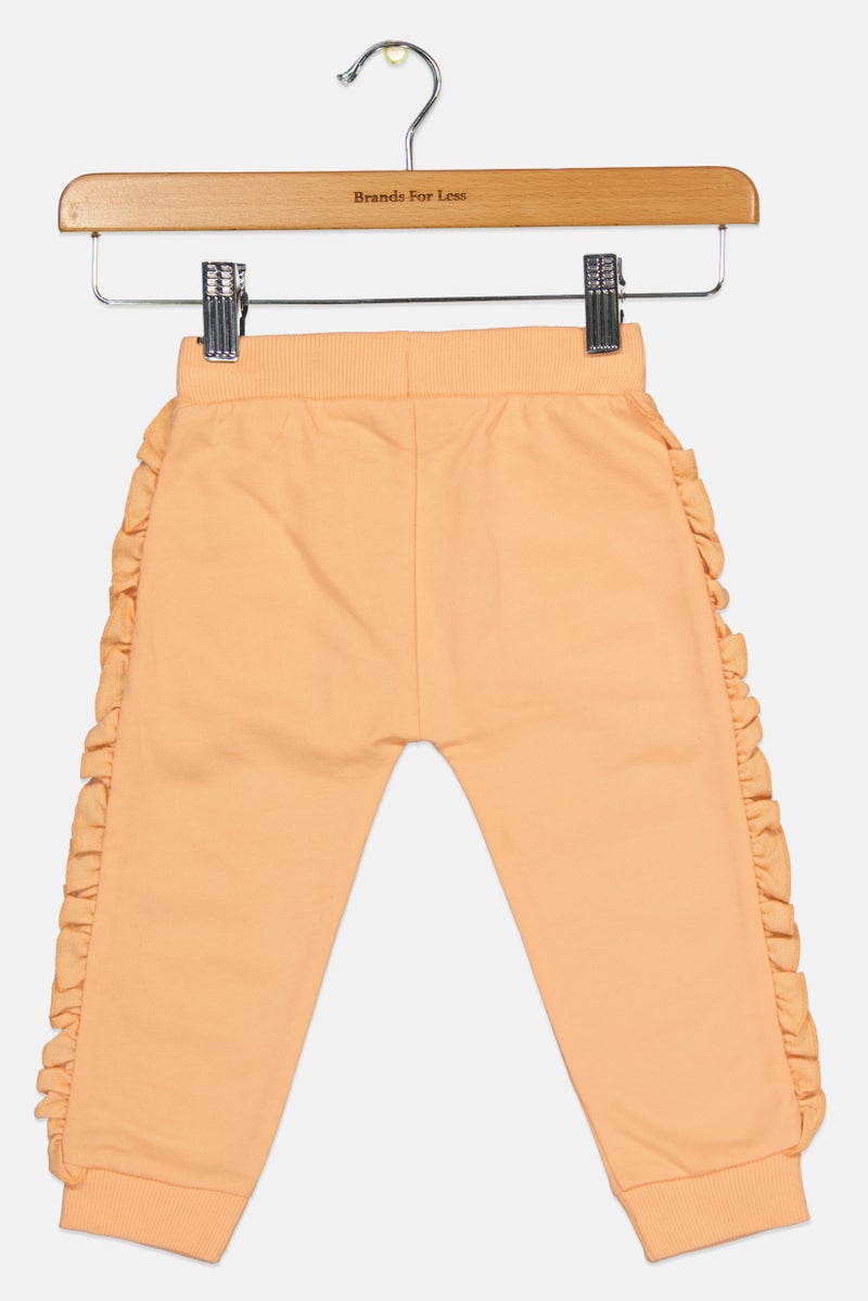 Hamleys Toddlers Girl Embroidered Jogger Pants, Peach - Image 2