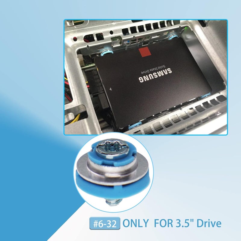 LeFix 8 Pack Screws Isolation Grommet Mute Mounting for HP 3.5" 3.5inch HDD DC5800 DC7800 DC7900 6005 6200 6300 Z200 6000 8000 8100 8200 8300 Z400 Z200 Z210 Z220 Z600 450712-001 (8 Screws) - Image 3