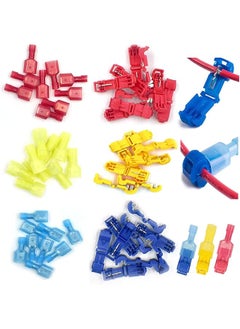The Bros 150pcs T-Tap Wire Connectors, Self-Stripping Quick Splice Electrical Wire Terminals, Insulated Male Quick Disconnect Spade Terminals Assortment Kit  - Image 1