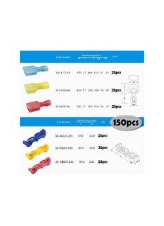 The Bros 150pcs T-Tap Wire Connectors, Self-Stripping Quick Splice Electrical Wire Terminals, Insulated Male Quick Disconnect Spade Terminals Assortment Kit  - Image 2