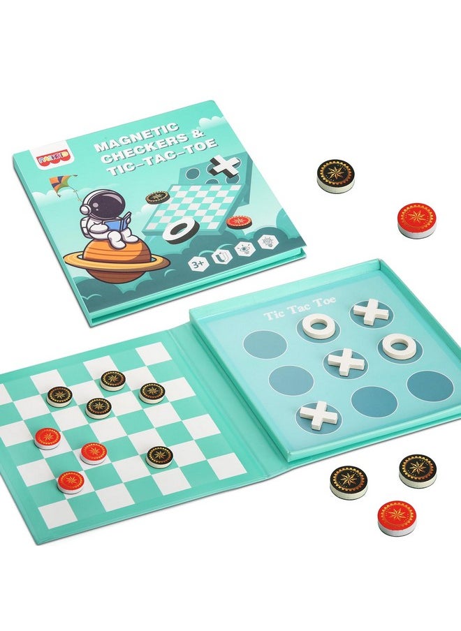 Checkers Board Game For Kids 4-12, 2 In 1 Magnetic Checkers And Tic-Tac-Toe Sets Travel Toys Travel Games, Ideal Gifts For Young Kids 4 5 6 7 8 9 - pzsku/Z7C588FAEE72D6A77AA3BZ/45/_/1734347941/25cfb683-bdd0-439f-a4f4-216814768112