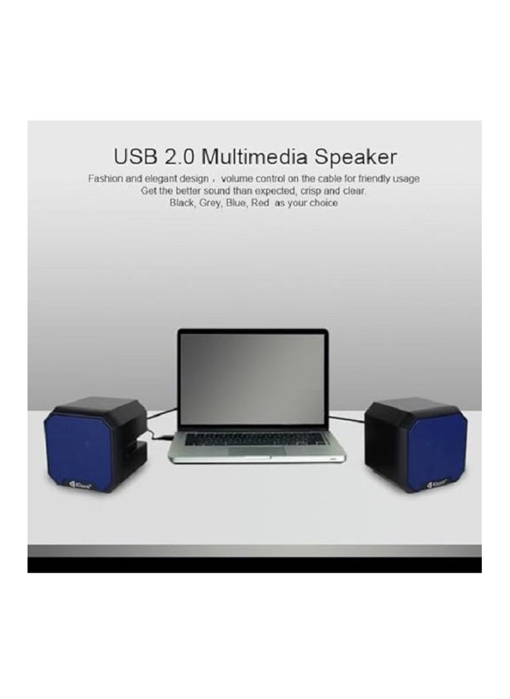 Kisonli Kisonli KS-02 Computer Multimedia Speakers mini - 3W*2 Channel Wired Stereo Sound - 3.5mm Jack + 2.0 USB Powered For Gaming/Movie/Music/PC/Laptop  - Image 4