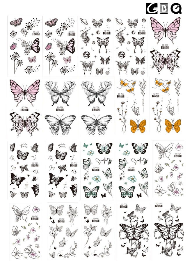 GBQ 20PCS Butterfly Waterproof Stickers Are Rich In Patterns For Photo Shoots, Party, Themed Activities, etc - Image 1