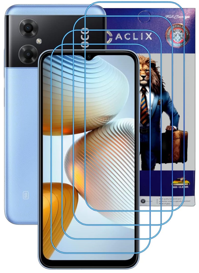 ACLIX 4 Pieces Antistatic ESD Dustproof Premium Quality High Definition Clear Tempered Glass Screen Protector Designed For Xiaomi Poco M4 5G - Image 1