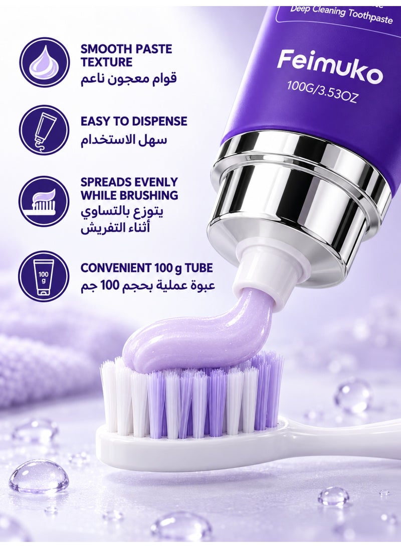 Feimuko Gum Fit Oral Gentle Daily Care Toothpaste, Bee Venom Deep Cleaning Toothpaste for Gum Care, Teeth Whitening & Fresh Breath, 100g - Image 2