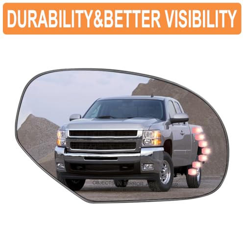 Senzeal Passenger Side Heated Mirror Glass Replacement with Turn Signal Light for Chevy Silverado Suburban Tahoe Avalanche Cadillac Escalade GMC Sierra Yukon 2007-2014 GM1325138 (Right Side) - Image 4