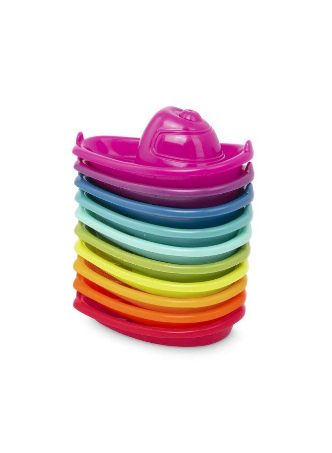 BATTAT 10 Bath Boats Numbered & Stackable Bathtime Toys Floating Toy Boats For The Bath Pool Beach Educational Toys Stackin’ Boats 6 Months + (Bt2688Z) - Image 5