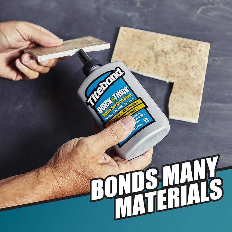 Titebond Quick & Thick Multi-Surface Glue - 8 fl oz, No-Run, No-Drip Formula for Interior Projects - Image 4