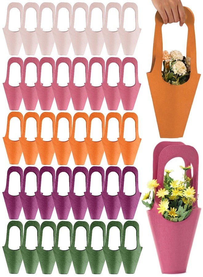 Tergy 40Packs Kraft Paper Flowers Gift Bags Hanging Bouquet Wrapping Bags for Home Decoration (14Inches) (40) - Image 1